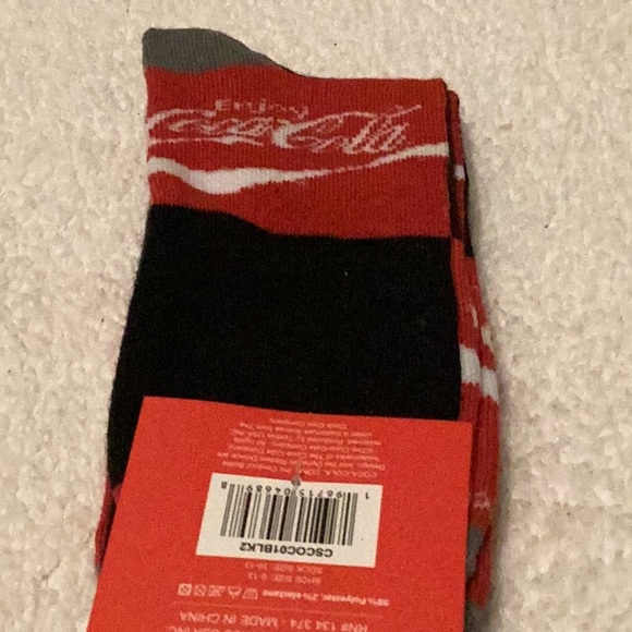Coca Cola Casual Socks Red and Black Crew - Picture 5 of 8
